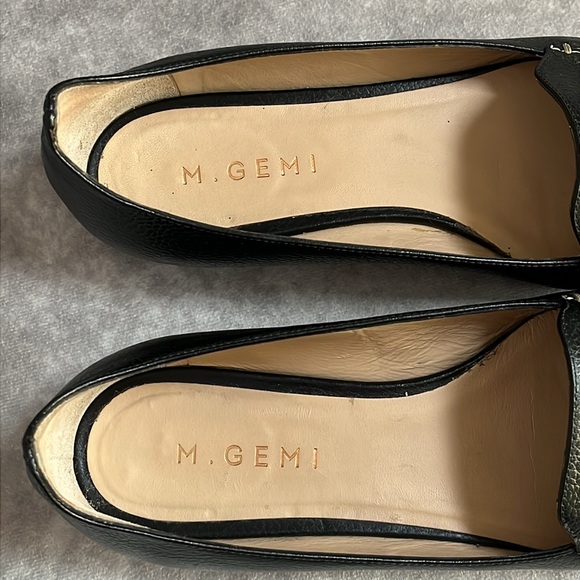 M.Gemi - The Stellato Sacchetto - Black Pebble Grain Leather Flats - Size 7.5 US - Picture 3 of 11